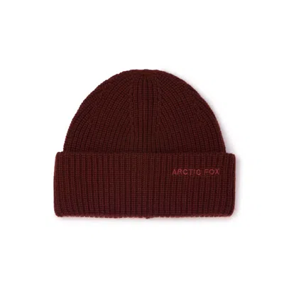 Arctic Fox & Co. Women's Embroidered Merino Wool Beanie - Dark Walnut Brown