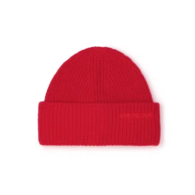 Arctic Fox & Co. Women's Embroidered Merino Wool Beanie - Flame Red