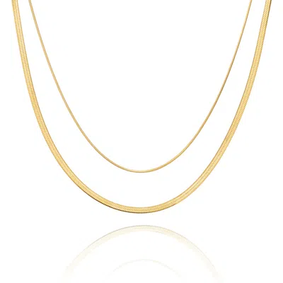 Arctic Fox & Co. Women's Gold Double Snake And Rope Chain Necklace