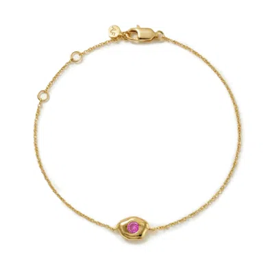 Arctic Fox & Co. Women's Gold / Pink The January Birthstone Bracelet - Gold Vermeil