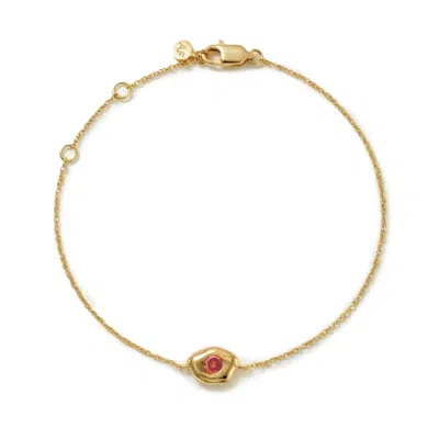 Arctic Fox & Co. Women's Gold / Red The July Birthstone Bracelet - Gold Vermeil