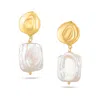 Arctic Fox & Co. Women's Gold / White Gold Pearl Drop Earrings - Josi