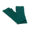 Arctic Fox & Co. Women's Green Merino Wool Fingerless Gloves - Alpine Fern In Green