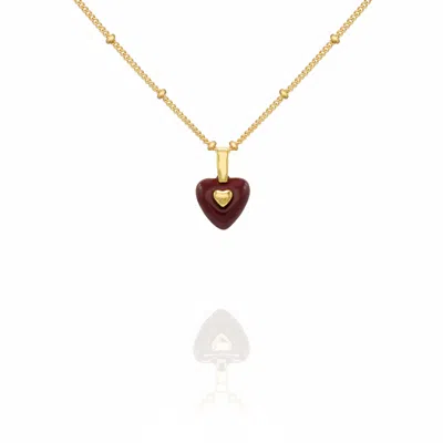 Arctic Fox & Co. Women's Purple / Gold The Burgundy Heart Necklace