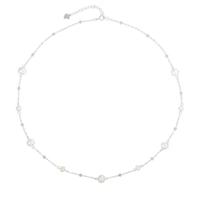Arctic Fox & Co. Women's Silver Bead Pearl Chain Necklace - Joy