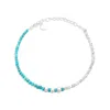 Arctic Fox & Co. Women's Silver / Blue Turquoise Sterling Silver Bracelet - Nori In Metallic