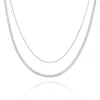 Arctic Fox & Co. Women's Silver Double Snake And Rope Chain Necklace In Metallic