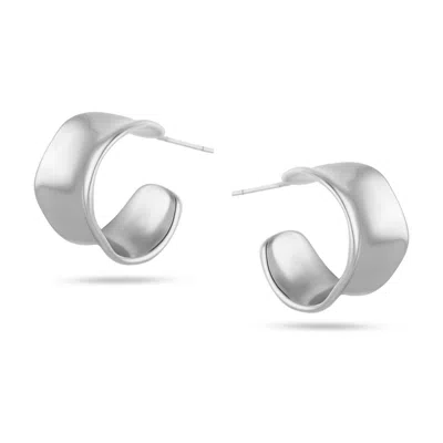 Arctic Fox & Co. Women's Silver Irregular Hoop Earrings - Eos