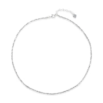 Arctic Fox & Co. Women's Silver Sterling Mini Beaded Necklace - Athena In Metallic