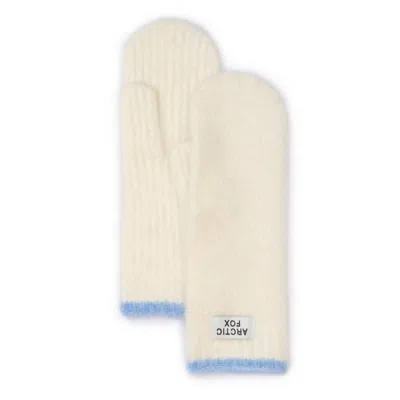 Arctic Fox & Co. Women's White / Blue The Alpaca Mittens - White In Multi