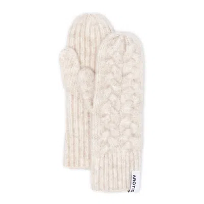 Arctic Fox & Co. Women's White / Neutrals Mohair Mittens - Arctic White