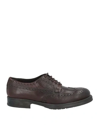 Arcuri Man Lace-up Shoes Dark Brown Size 8 Calfskin