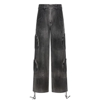 Ardea Grey Concrete Odyssey Cargo Pants In Black
