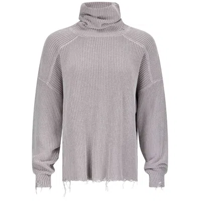 Ardea Women's Grey Mask Knit Sweater In Gray