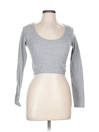 Pre-owned Ardene Long Sleeve Top Gray Sweetheart Neckline Tops