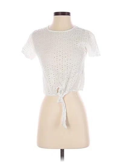 Pre-owned Ardene Short Sleeve Top White Keyhole Neckline Tops