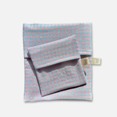 Ardent Goods Double Layer Gingham Food Bag Set In Gray