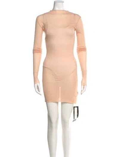 Pre-owned Are You Am I Bateau Neckline Mini Dress In Orange