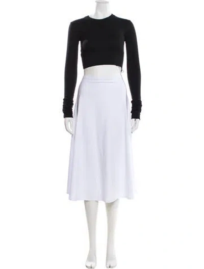 Pre-owned Are You Am I Crew Neck Long Sleeve Crop Top In Black