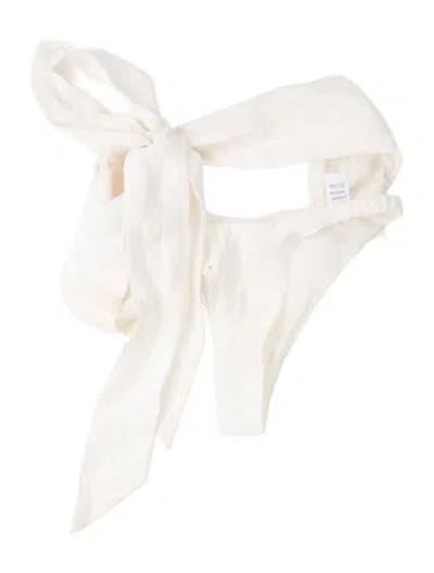 Pre-owned Are You Am I Cutout Accent One-piece In White