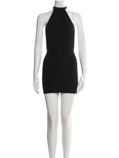 Pre-owned Are You Am I Halterneck Mini Dress In Black