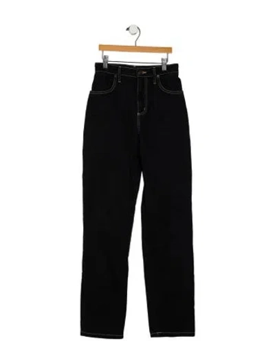 Pre-owned Are You Am I High-rise Straight Leg Jeans In Black