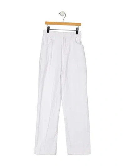 Pre-owned Are You Am I High-rise Straight Leg Jeans In White