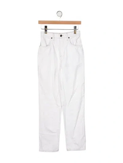 Pre-owned Are You Am I High-rise Straight Leg Jeans In White