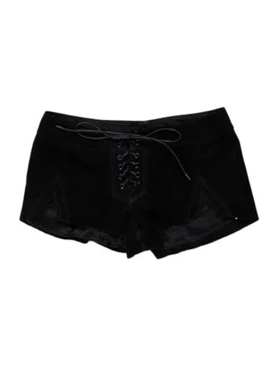 Pre-owned Are You Am I Leather Mini Shorts In Black