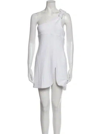 Pre-owned Are You Am I One-shoulder Mini Dress In White
