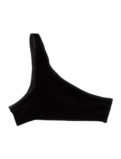 Pre-owned Are You Am I One-shoulder Sleeveless Crop Top In Black