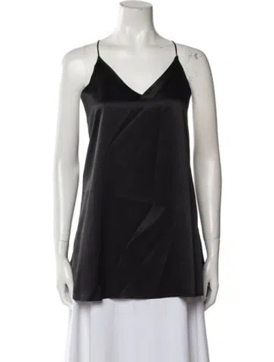 Pre-owned Are You Am I Raw-edge Trim Nightgown W/ Tags In Black