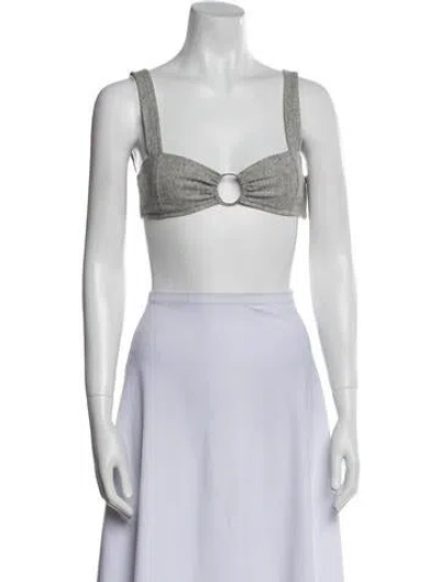 Pre-owned Are You Am I Rey Wool Crop Top In Gray