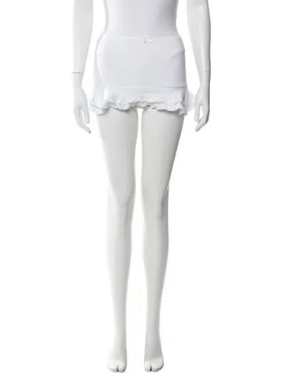Pre-owned Are You Am I Ruffle Embellishment Mini Skirt In White