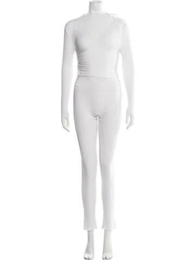 Pre-owned Are You Am I Ruffle Embellishment Pant Set In White