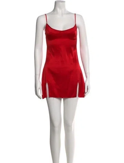 Pre-owned Are You Am I Scoop Neck Mini Dress In Red