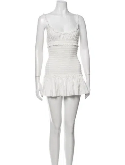 Pre-owned Are You Am I Scoop Neck Mini Dress In White