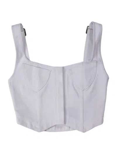 Pre-owned Are You Am I Scoop Neck Sleeveless Sports Bra W/ Tags In White