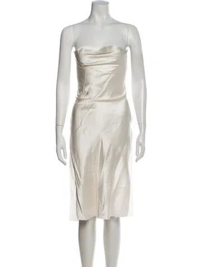 Pre-owned Are You Am I Silk Midi Length Dress In Green