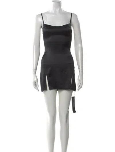 Pre-owned Are You Am I Silk Mini Dress In Black