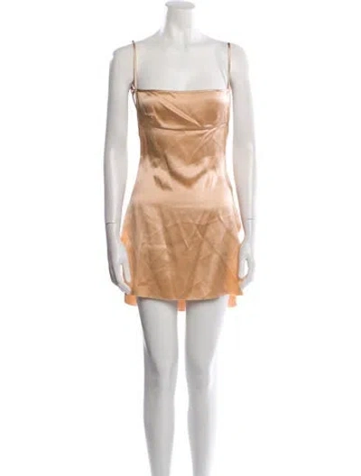 Pre-owned Are You Am I Silk Mini Dress In Neutral