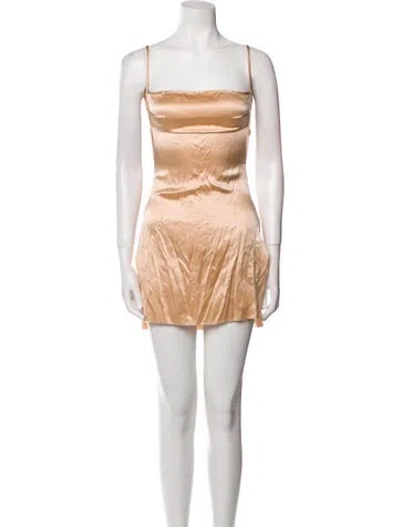 Pre-owned Are You Am I Silk Mini Dress In Neutral