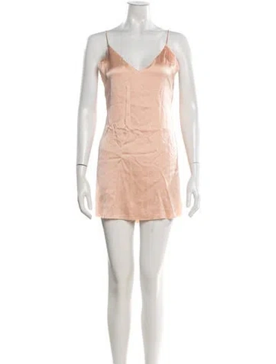 Pre-owned Are You Am I Silk Mini Dress In Pink