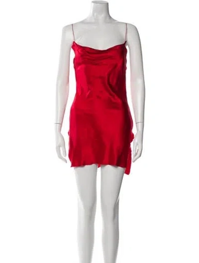 Pre-owned Are You Am I Silk Mini Dress In Red