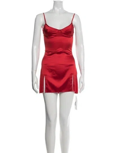 Pre-owned Are You Am I Silk Mini Dress In Red