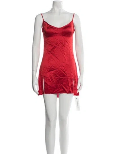 Pre-owned Are You Am I Silk Mini Dress In Red