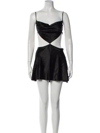 Pre-owned Are You Am I Silk Mini Dress W/ Tags In Black
