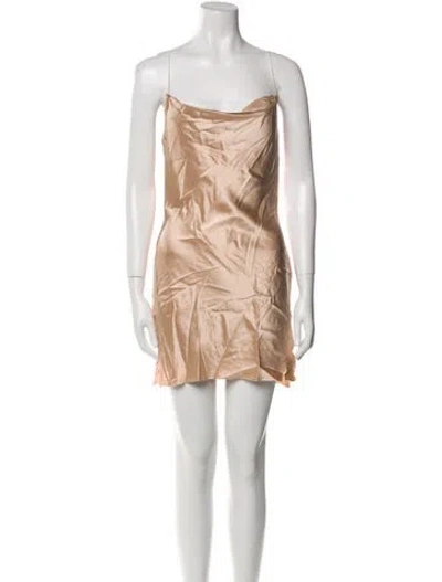Pre-owned Are You Am I Silk Mini Dress W/ Tags In Neutrals