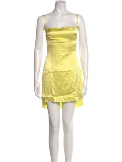 Pre-owned Are You Am I Silk Mini Dress W/ Tags In Yellow