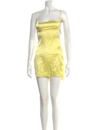 Pre-owned Are You Am I Silk Mini Dress In Yellow